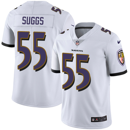 Nike Ravens #55 Terrell Suggs White Men's Stitched NFL Vapor Untouchable Limited Jersey - Click Image to Close